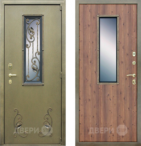 Входная металлическая Дверь Йошкар с окном и ковкой