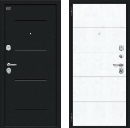 Дверь внутреннего открывания Bravo Граффити-1 Инсайд Букле черное/Snow Art 960х2050 мм