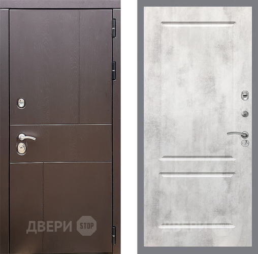 Входная металлическая Дверь Стоп УРБАН ФЛ-117 Бетон светлый