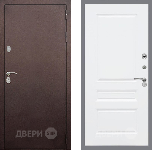 Входная металлическая Дверь Стоп КЛАССИК Медь ФЛ-243 Силк Сноу