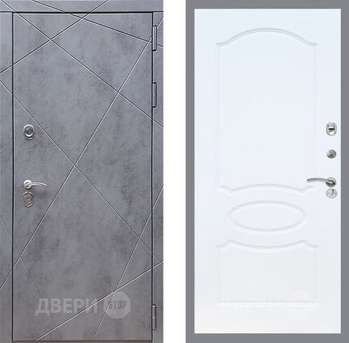 Входная металлическая Дверь Стоп Лучи ФЛ-128 Белый ясень