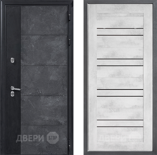 Входная металлическая Дверь Дверной континент ДК-15 Бетон ТЕРМО ФЛ-49 Бетон снежный