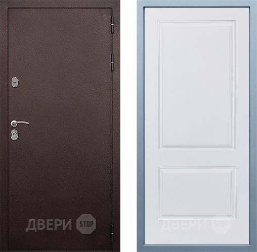Входная металлическая Дверь Дива МД-40 Медь Д-7 Белый