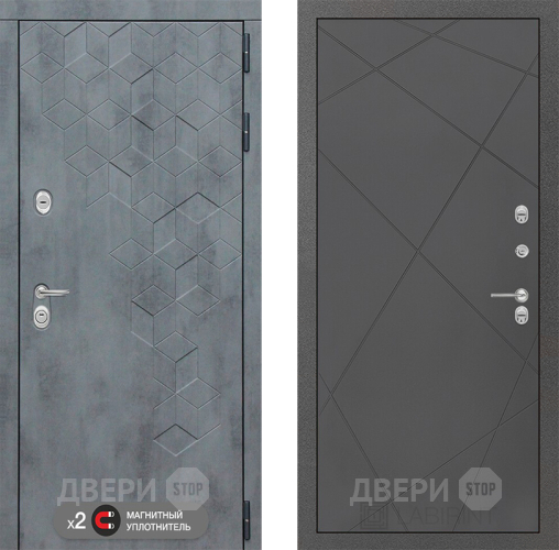 Входная металлическая Дверь Лабиринт (LABIRINT) Бетон 24 Графит софт