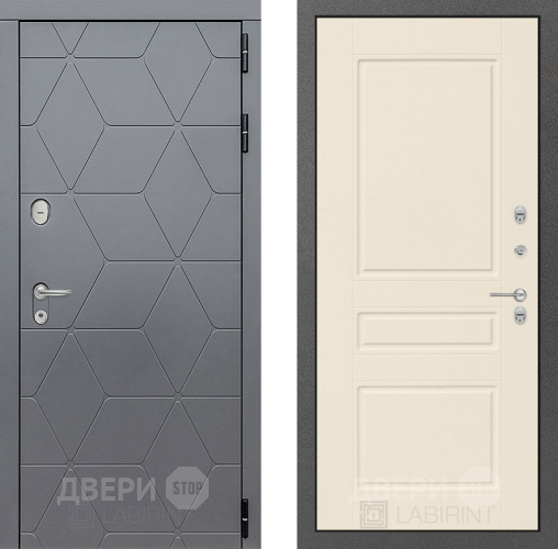 Входная металлическая Дверь Лабиринт (LABIRINT) Cosmo 03 Крем софт