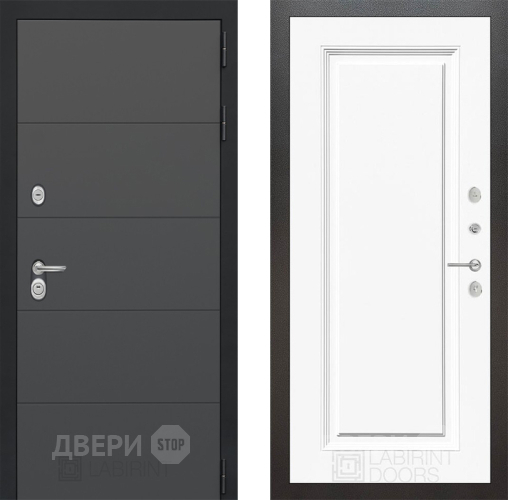 Входная металлическая Дверь Лабиринт (LABIRINT) Art 27 Белый (RAL-9003)