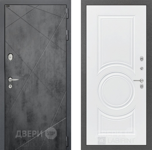 Входная металлическая Дверь Лабиринт (LABIRINT) Лофт 23 Белый софт