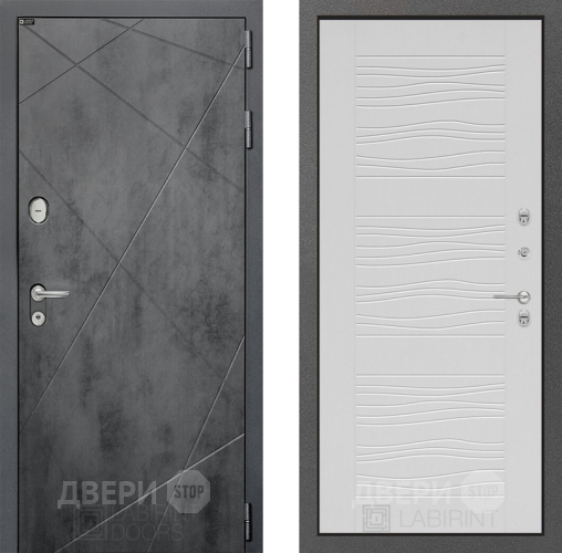 Входная металлическая Дверь Лабиринт (LABIRINT) Лофт 06 Белое дерево
