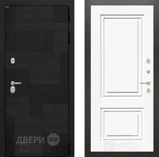 Входная металлическая Дверь Лабиринт (LABIRINT) Pazl 26 Белый (RAL-9003)
