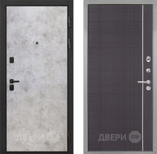 Входная металлическая Дверь Интекрон (INTECRON) Профит Black Мрамор Светлый В-07 с молдингом Венге