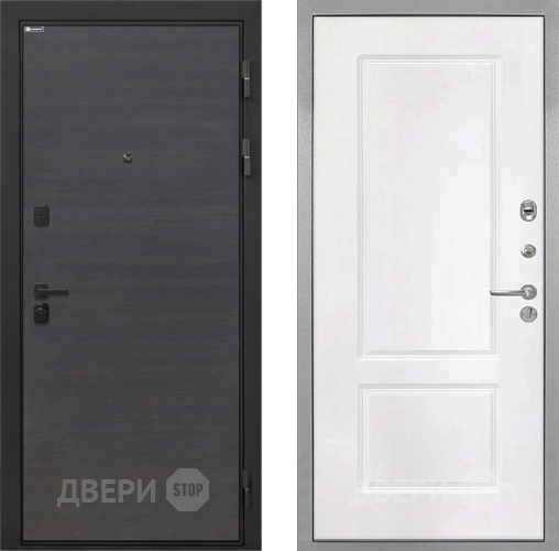Входная металлическая Дверь Интекрон (INTECRON) Профит Black Эковенге КВ-2 Белый матовый