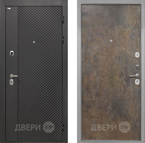 Входная металлическая Дверь Интекрон (INTECRON) Олимпия Black 4К Гладкая Гранж