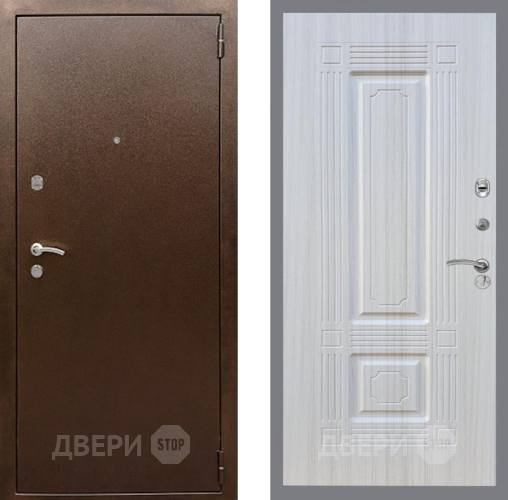 Входная металлическая Дверь Рекс (REX) 1А Медный Антик FL-2 Сандал белый