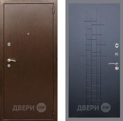 Входная металлическая Дверь Рекс (REX) 1А Медный Антик FL-289 Ясень черный