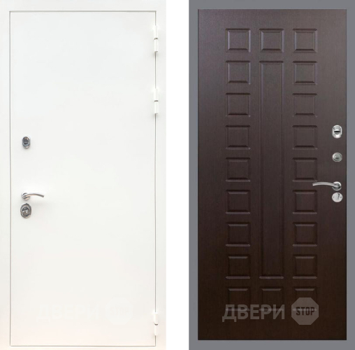 Входная металлическая Дверь Рекс (REX) 5 Белая Шагрень FL-183 Венге