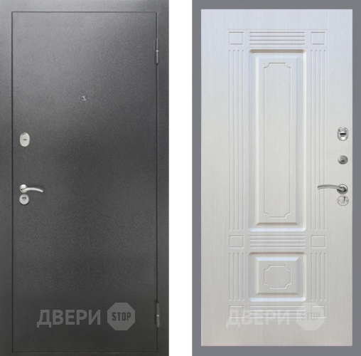 Входная металлическая Дверь Рекс (REX) 2А Серебро Антик FL-2 Лиственница беж