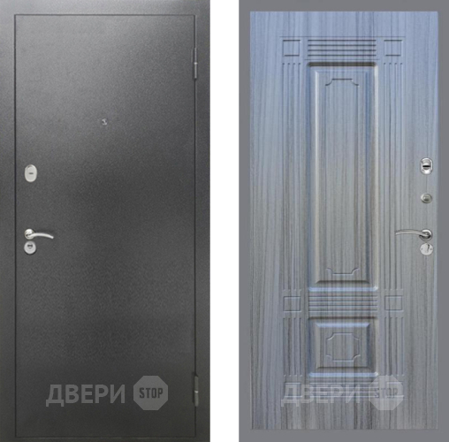 Входная металлическая Дверь Рекс (REX) 2А Серебро Антик FL-2 Сандал грей