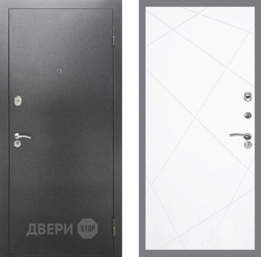Входная металлическая Дверь Рекс (REX) 2А Серебро Антик FL-291 Силк Сноу