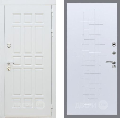 Входная металлическая Дверь Рекс (REX) 8 Силк Сноу FL-289 Белый ясень