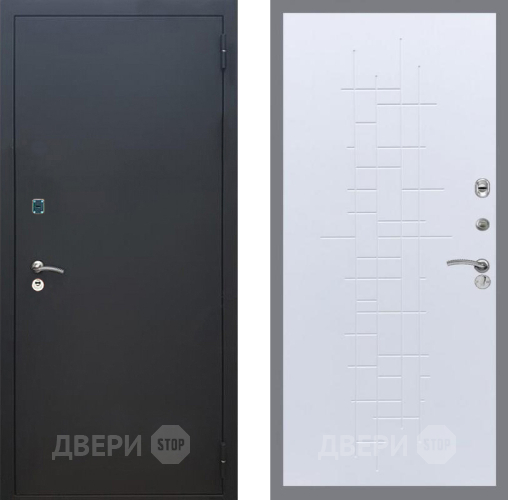 Входная металлическая Дверь Рекс (REX) 1A Черный Муар FL-289 Белый ясень