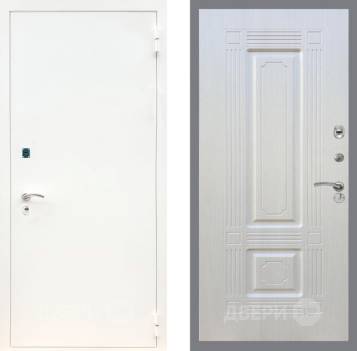 Входная металлическая Дверь Рекс (REX) 1А Белая шагрень FL-2 Лиственница беж