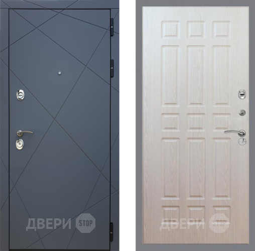 Входная металлическая Дверь Рекс (REX) 13 Силк Титан FL-33 Беленый дуб