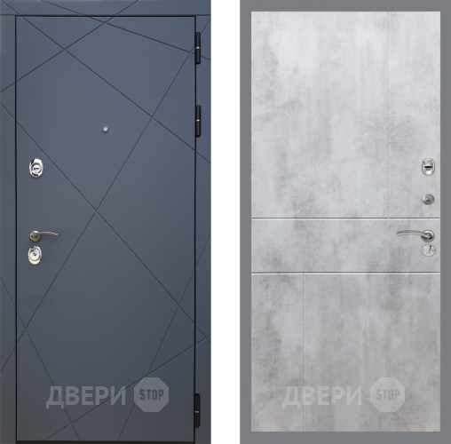 Входная металлическая Дверь Рекс (REX) 13 Силк Титан FL-290 Бетон светлый