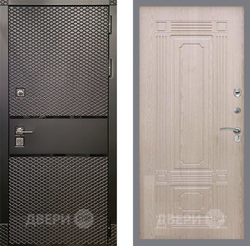 Входная металлическая Дверь Рекс (REX) 15 Черный Кварц FL-2 Беленый дуб