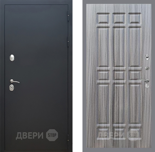 Входная металлическая Дверь Рекс (REX) 5 Черный Муар FL-33 Сандал грей