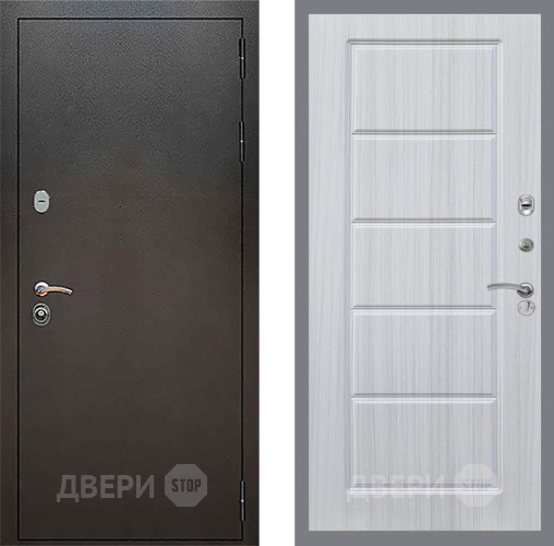 Входная металлическая Дверь Рекс (REX) 5 Серебро Антик FL-39 Сандал белый