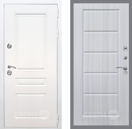 Входная металлическая Дверь Рекс (REX) Премиум-н Силк Сноу FL-39 Сандал белый