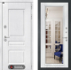 Входная металлическая Дверь Лабиринт (LABIRINT) Versal Зеркало Фацет с багетом Белый софт