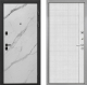 Входная металлическая Дверь Интекрон (INTECRON) Профит Black Мрамор Арктик В-07 с молдингом Лофт белый