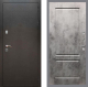 Входная металлическая Дверь Рекс (REX) 5 Серебро Антик FL-117 Бетон темный