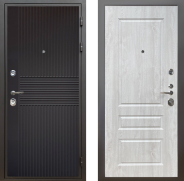 Дверь Шелтер (SHELTER) Комфорт Черная шагрень 2 Сосна белая 960х2050 мм