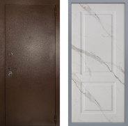 Дверь Заводские двери Эталон 3к антик медь Доррен Мрамор белый 960х2050 мм
