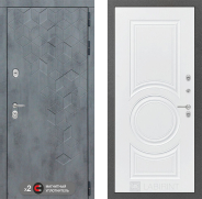 Дверь Лабиринт (LABIRINT) Бетон 23 Белый софт 860х2050 мм