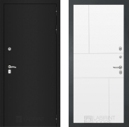 Дверь Лабиринт (LABIRINT) Classic шагрень черная 21 Белый софт 960х2050 мм