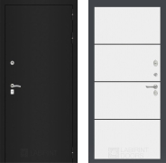 Дверь Лабиринт (LABIRINT) Classic шагрень черная 25 Белый софт 960х2050 мм