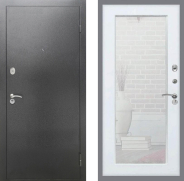 Дверь Рекс (REX) 2А Серебро Антик Зеркало Пастораль Белый ясень 860х2050 мм